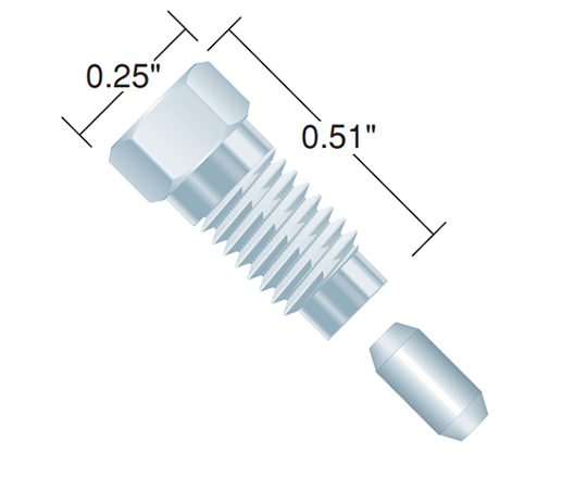 ステンレスナット&フェラル,　10-32,　for　1/16"　OD　tubing(10pk)画像