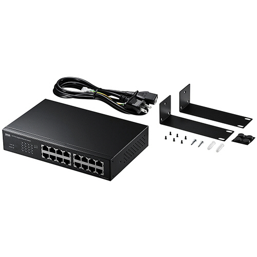 Giga対応ｽｲｯﾁﾝｸﾞﾊﾌﾞ 16ﾎﾟｰﾄ･ﾙｰﾌﾟ検知機能付き 1台