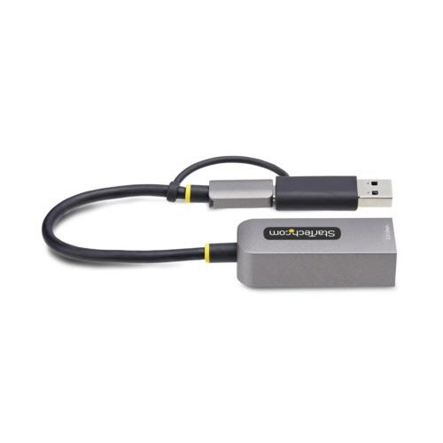 USB有線LANアダプター　2.5Gbps対応　スペースグレー　1個 端が斜めにカットされたコンパクトなデザインと、質感のあるスペースグレーの表面が特徴的な状態