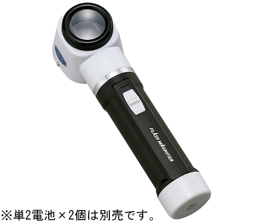 LEDライト付ルーペ　拡大鏡　ガラスレンズ　10倍　30mm　目盛付