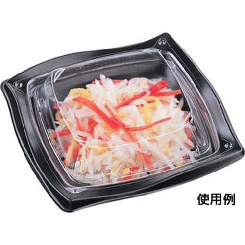 軽食容器 HSウェーブ-150 本体 エフピコ 透明な軽食容器が上から見下ろされている様子