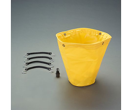460x460mm/26L パイプ用漏れ受けバケツセット 透明なバケツが角度を変えて配置され、内部に液体が入っている様子