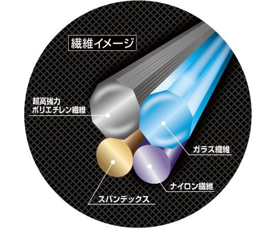 耐切創手袋　カットレジストアーミー　LL 真上から撮影された手袋の表面、指先までカバーされたデザインと柔軟性が確認できる。