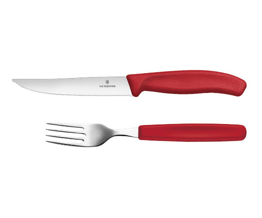 ビクトリノックス　スイスクラシック　グルメナイフ・フォークセット　レッド　12cm　JP-2.1RD