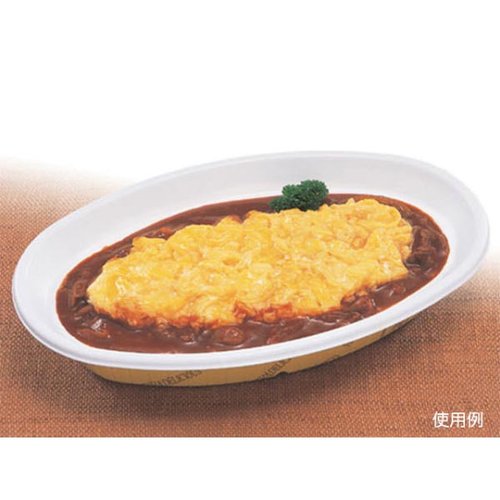 カレー容器 BF-214 カントリー 本体 シーピー化成 透明の容器に入ったカレーのルーが見える状態