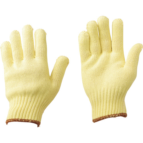 ｹﾌﾞﾗｰ編手袋 7G-CK ﾌﾘｰ ｲｴﾛｰ/茶 1双画像