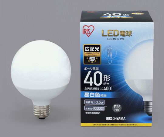 LED電球　ボール電球　40形相当　昼白色画像