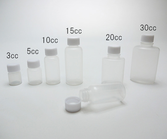 ミニサンプルボトル 3cc 白キャップ 1箱（100個入）画像