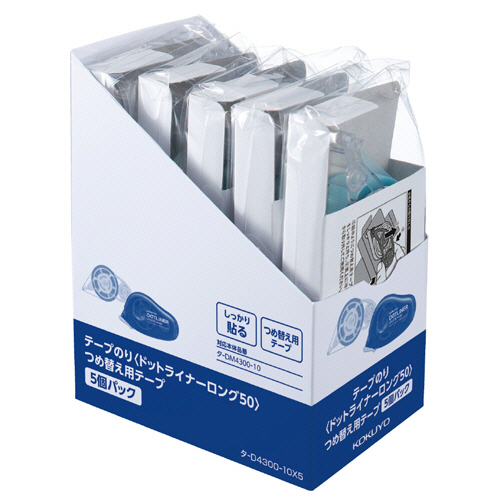 ﾃｰﾌﾟのり ﾄﾞｯﾄﾗｲﾅｰﾛﾝｸﾞ50 しっかり貼るﾀｲﾌﾟ 詰替 10mm×50m 1ﾊﾟｯｸ(5個)画像