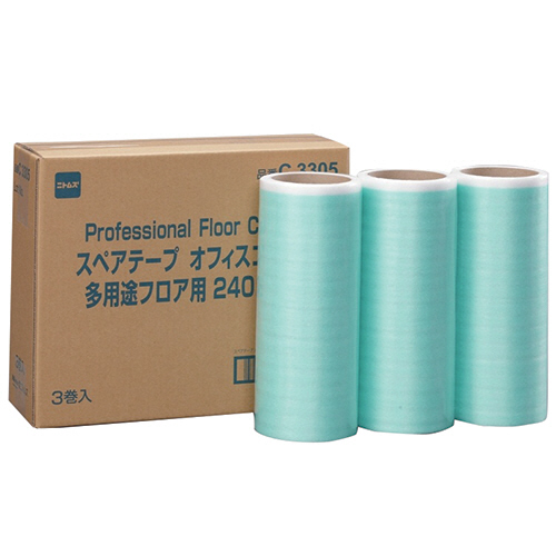 ｵﾌｨｽｺﾛｺﾛ 多用途ﾌﾛｱ用ｽﾍﾟｱﾃｰﾌﾟ 幅240mmx30周巻 1ｾｯﾄ(30巻:3巻x10ﾊﾟｯｸ)画像