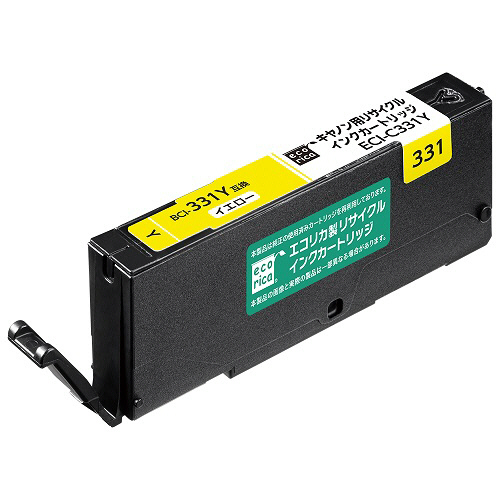 ﾘｻｲｸﾙｲﾝｸｶｰﾄﾘｯｼﾞ ｲｴﾛｰ(染料) [ｷﾔﾉﾝ:BCI-331Y互換] ECI-C331Y 1個画像