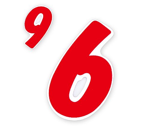 HEIKO Nナンバーセルフ(シール) M 6・9共用 赤 21片画像