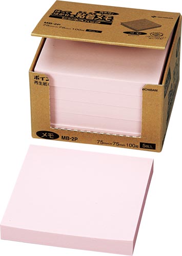 ポイントメモビジネスパック　７５×７５　桃　５冊画像