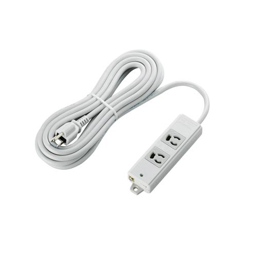 抜け止めＯＡタップ　３Ｐ　２個口　５ｍ　グレー画像