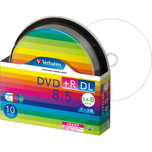 ﾃﾞｰﾀ用DVD+R DL 8.5GB 8倍速 ﾜｲﾄﾞﾌﾟﾘﾝﾀﾌﾞﾙ ｽﾋﾟﾝﾄﾞﾙｹｰｽ 1ﾊﾟｯｸ(10枚)画像
