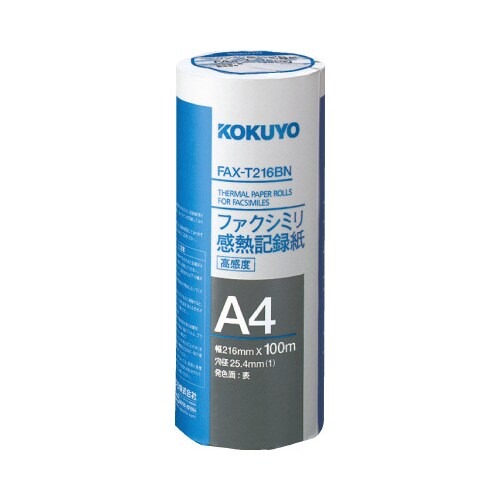 ＦＡＸ感熱紙幅２１６・芯２５．４ｍｍ　１００ｍ１本画像