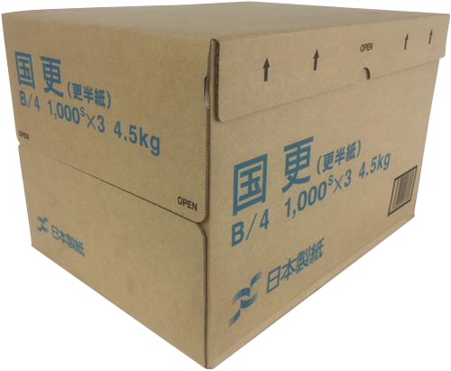 わら半紙　国更Ｙ　Ｂ４　１箱（１０００枚×３冊）画像
