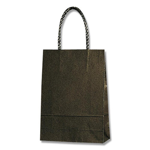 手提げ紙袋（黒・口折丸紐・幅180×マチ70×高さ250mm）画像