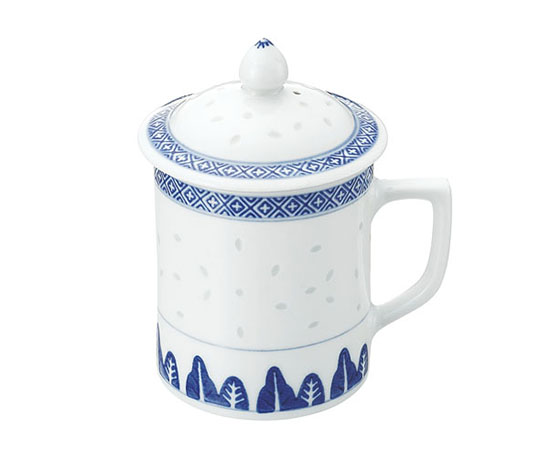 ホタル陶器 蓋付茶碗 5 1/2インチ画像