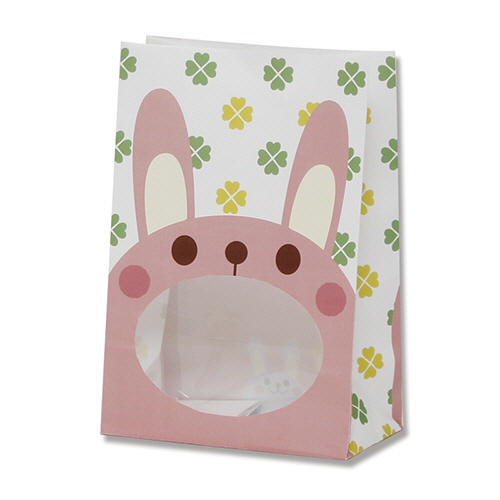 紙袋 窓付袋(内側ﾗﾐﾈｰﾄ)ﾊﾟｯｸﾝﾊﾞｯｸﾞS1F ｳｻｷﾞ 1ｾｯﾄ(2000枚:50枚×40ﾊﾟｯｸ)画像