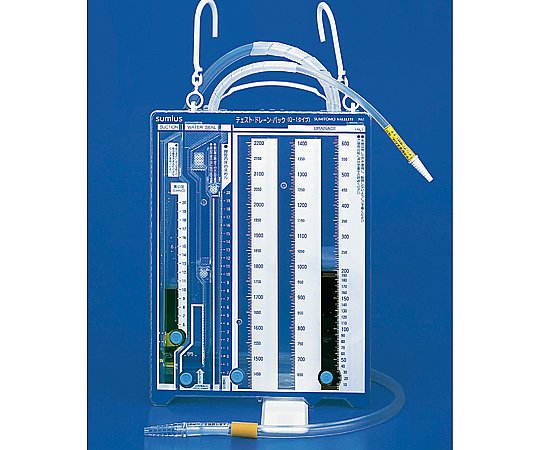チェストドレーンバック Q-1タイプ 塩ビチューブ1.3m 2200mL 1箱（5個入）画像