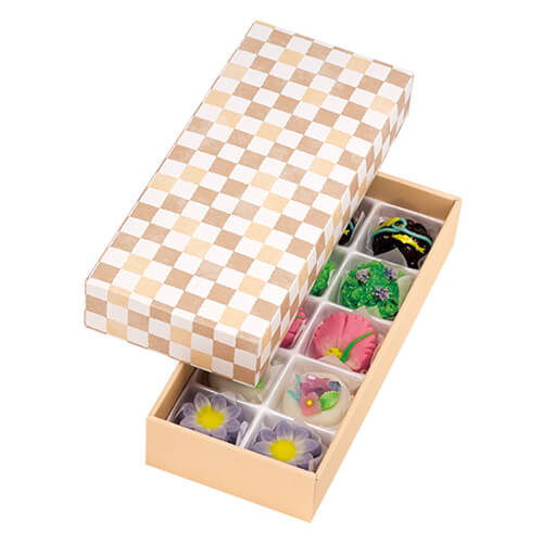 格子　うすちゃ色１０ヶ入　トレーなし画像