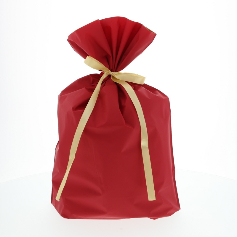 ＦＫ２４０２　梨地巾着袋　レッドＬ　２０枚入