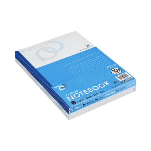 ノートＰＯＳＩＴＹセミＢ５　３０枚中横罫１０冊ｘ６画像