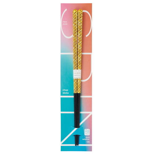 箸 23cm スピンカラー 木製 イエロー画像