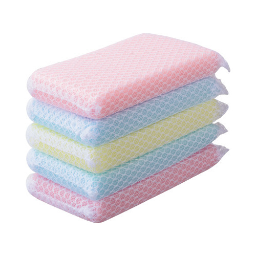 カラフルメッシュスポンジ　５個入×５