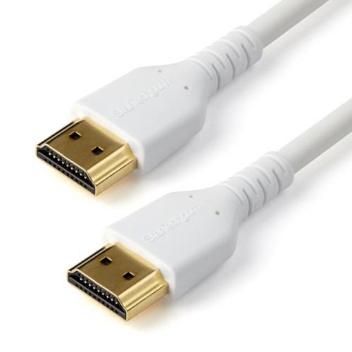 プレミアムハイスピードHDMI　2.0ケーブル　イーサネット対応　1m　4K/60Hz　オス-オス　ホワイト　1本