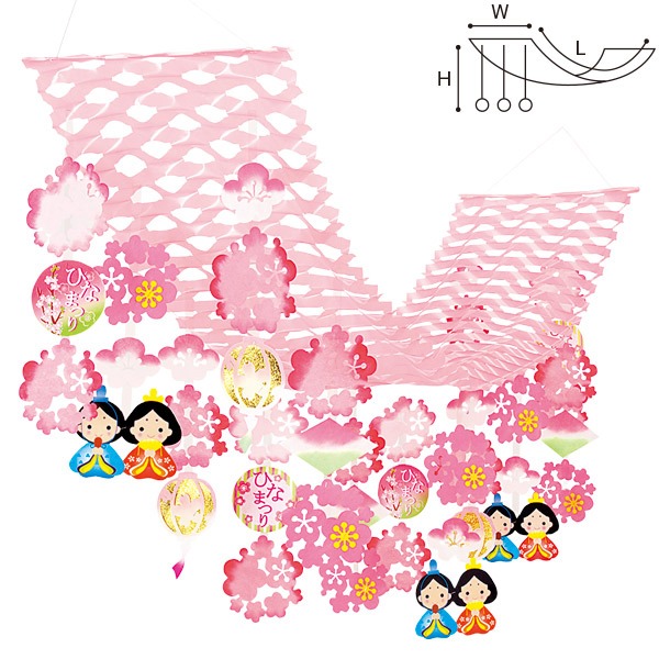 ひなまつりぼんぼりプリーツハンガー画像