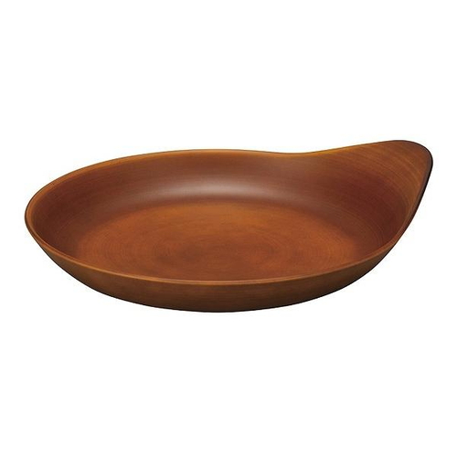 プレート 22cm SEE 洋食器 取っ手付 合成漆器 ライトブラウン画像
