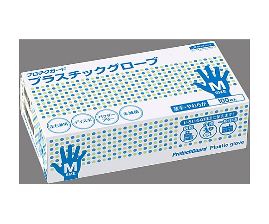 プロテクガード　プラスチックグローブ　Mサイズ　100枚入画像