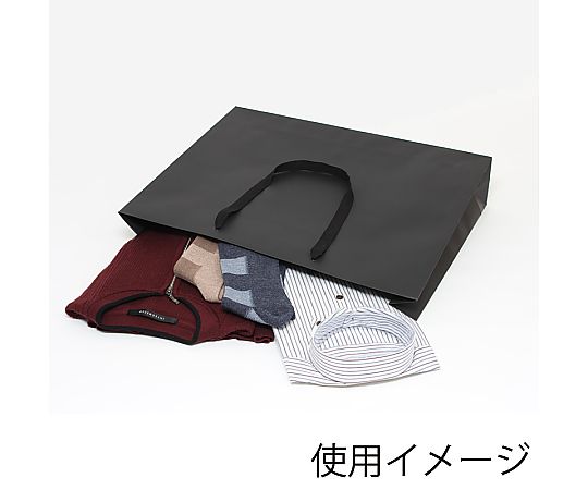 HEIKO 紙袋 ファッションバック L 黒 10枚 黒い紙袋が整然と並べられた状態