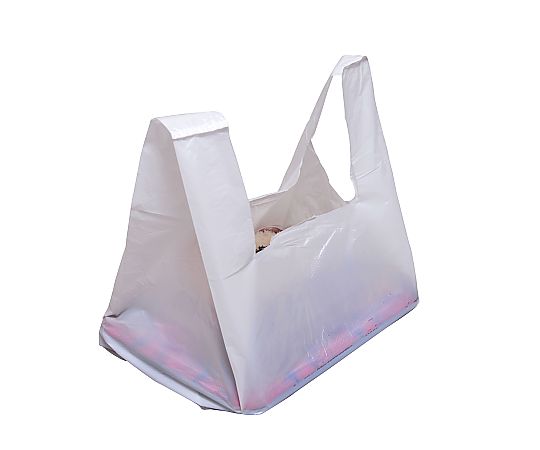 レジ袋弁当用 乳白 S 1ケース（100枚×20袋入） 透き通った乳白色の袋が重なり合っている様子