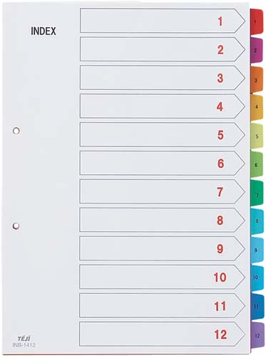 カラーインデックスＰＰ　Ａ４　１２山（番号付）５組