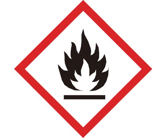 GHSラベル標識 炎 20×20mm 5枚入 PET画像