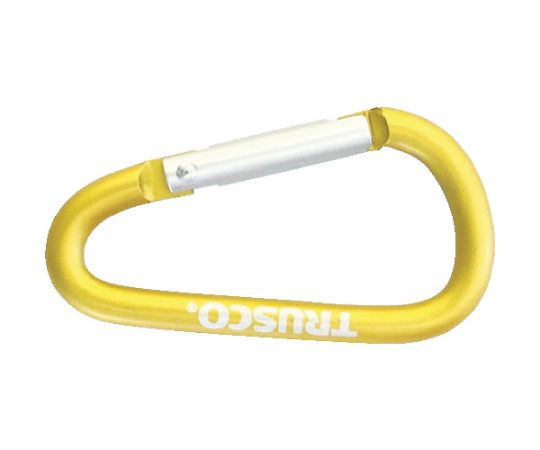 カラビナ　線径5mmX50mm　D型　ゴールド