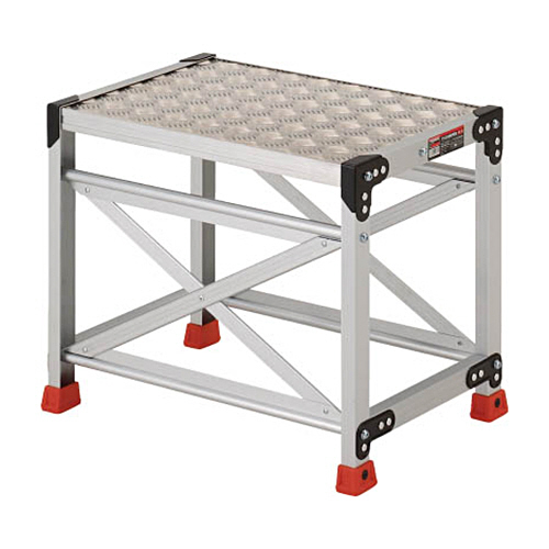 作業用踏台 ｱﾙﾐ製･縞板ﾀｲﾌﾟ 天板寸法600×400×高さ500 1台画像