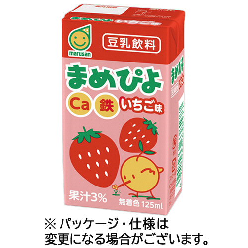 まめぴよ いちご味 125mL 紙ﾊﾟｯｸ 1ｹｰｽ(24本)画像