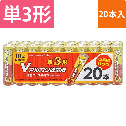 Vアルカリ乾電池　10年保存　単3形　1パック(20本)画像