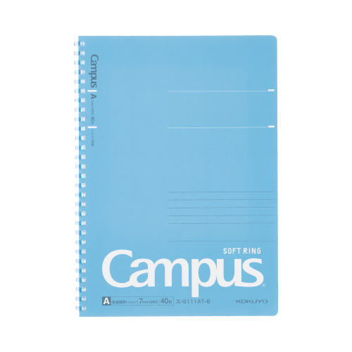 キャンパスソフトリングドット罫４０枚Ｂ５　青　５冊画像