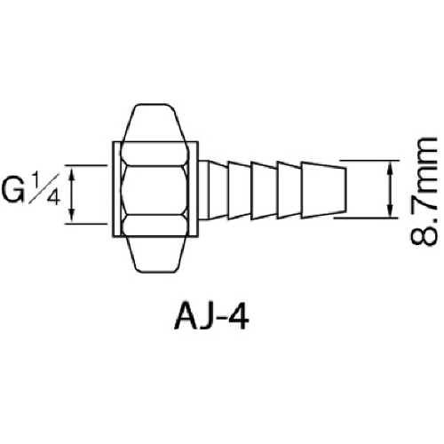 ｴｱｰ用継手 ﾎｰｽG1/4×8.7mm竹ﾉ子 1個画像