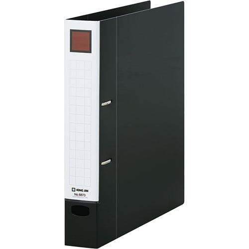 ﾚﾊﾞｰﾘﾝｸﾞﾌｧｲﾙ Dﾀｲﾌﾟ A4ﾀﾃ 2穴 350枚収容 背幅47mm 黒 1冊画像