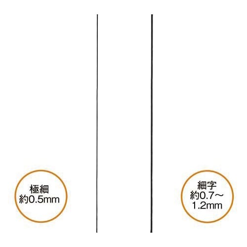 紙用マッキー　細字・極細　青 商品が青色のボディを持ち、細字のペン先が強調された側面が見える状態