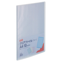 ｸﾘｱﾌｧｲﾙ A4ﾀﾃ 10ﾎﾟｹｯﾄ 背幅8mm ﾌﾞﾙｰ 1ｾｯﾄ(10冊)