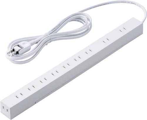 １０個口タップ　２Ｐ　３ｍ　ホワイト画像