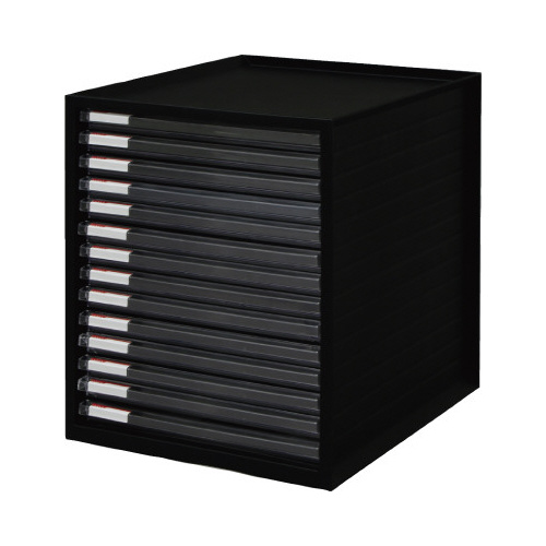 超浅型レターケース１４段　ブラック画像