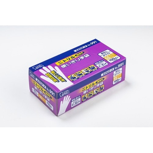 Ｎｏ．９９１　ニトリル使い捨て手袋ホワイトＳＳ画像